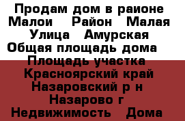 Продам дом в раионе Малои. › Район ­ Малая › Улица ­ Амурская › Общая площадь дома ­ 29 › Площадь участка ­ 8 - Красноярский край, Назаровский р-н, Назарово г. Недвижимость » Дома, коттеджи, дачи продажа   